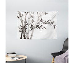 Traditional Bamboo Leaves Wide Tapestry