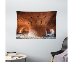 Old Brick Factory Wall Wide Tapestry