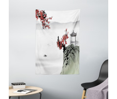 Cherry Blossoms and Boat Tapestry