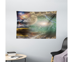 Eagle Thunder Clouds Wide Tapestry