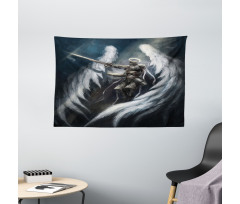 Angel Knight White Wing Wide Tapestry