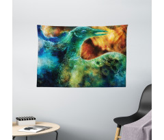 Mythical Phoenix Birth Wide Tapestry