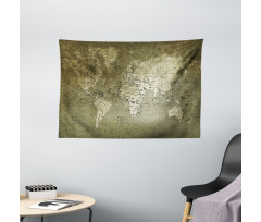 Nostalgic World Map Wide Tapestry