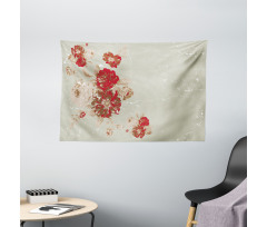 Rose Antique Flowers Wide Tapestry