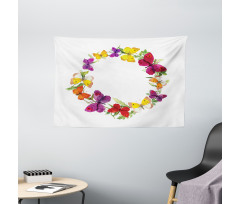 Butterfly with Herbs Wide Tapestry