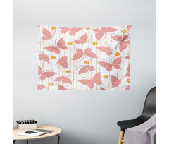 Flower Dots Wide Tapestry