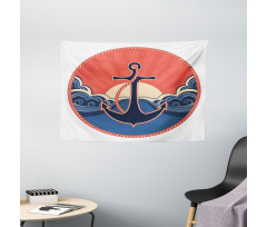 Sea Waves at Sunset Wide Tapestry