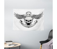 Skull Anchor Eagle Wide Tapestry