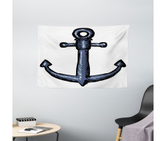 Nautical Anchor Safety Wide Tapestry