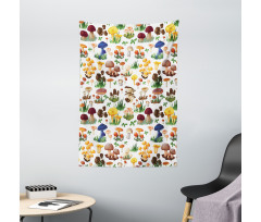 Mushrooms Wild Organic Tapestry