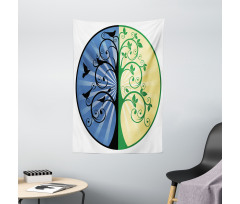 Ying Yang Tree Asian Tapestry