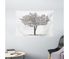 Fall Leaves Solititude Wide Tapestry