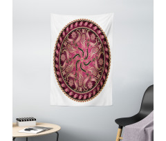 Red Mandala Pattern Tapestry