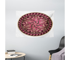 Red Mandala Pattern Wide Tapestry