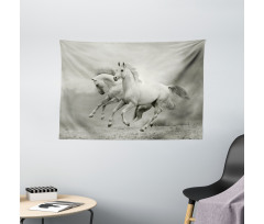 Horse Freedom Theme Wide Tapestry