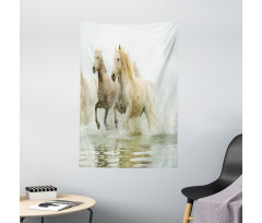 Camargue Horses in Water Tapestry