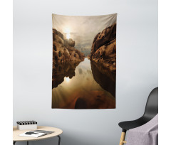 Sunrise Rocks Sky Lake Tapestry