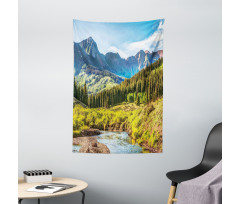 Mountain Forest River Tapestry