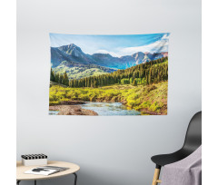 Mountain Forest River Wide Tapestry