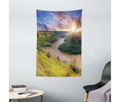 Rising Sun Calm River Tapestry