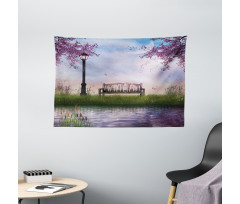 Bench Flowing River Moon Wide Tapestry