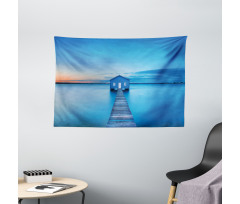 Sunrise Lakehouse Cabin Wide Tapestry