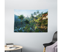 Palm Trees Morning Wide Tapestry