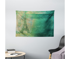 Colorful Ombre Sketch Wide Tapestry
