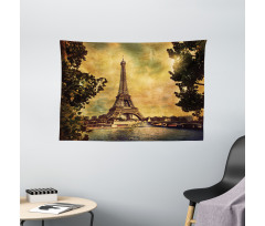 Eiffel Tower Tree Wide Tapestry