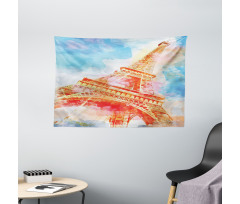 Eiffel Tower Wide Tapestry