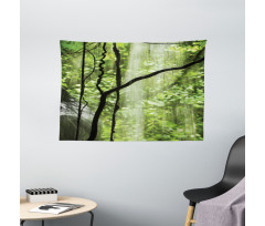 Jungle Waterfall Tree Wide Tapestry