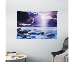 Mystic Dark Sky Scenery Wide Tapestry