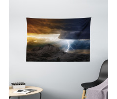 Dark Clouds Mountain Wide Tapestry