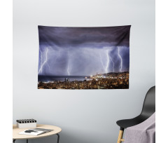 Dark Stormy Night Wide Tapestry