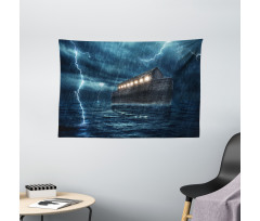 Old Wood Boat Dramatic Wide Tapestry
