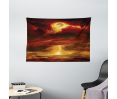 Storm Full Moon Beams Wide Tapestry