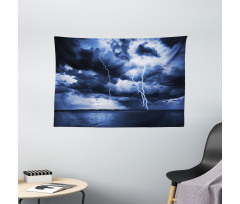 Rain Clouds Storm Rays Wide Tapestry