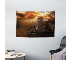 Castle Thunder Storm Wide Tapestry