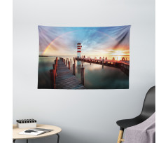 Clouds Sunset at Sea Wide Tapestry