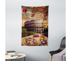 Colosseum Italy Pizza Autumn Tapestry