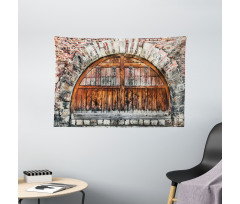 Brick Stone Oval Gate Wide Tapestry