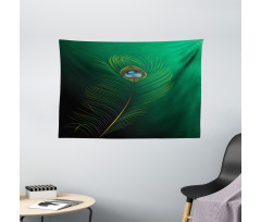 Peacock Bird Plumes Wide Tapestry