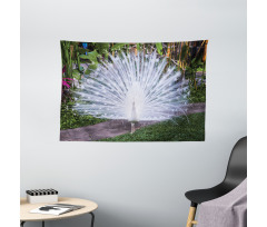 Tropical Garden Feather Wide Tapestry