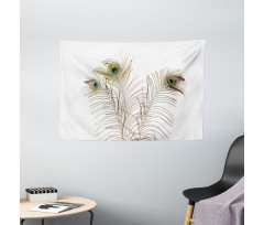 Turquoise Minimalistic Wide Tapestry