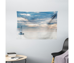 Sailing Yacht Sunset Wide Tapestry