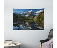 Pastoral Snowy Alps Wide Tapestry