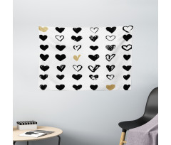 Small Heart Hipster Wide Tapestry