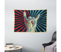 Rock 'n' Roll Hand Sign Wide Tapestry