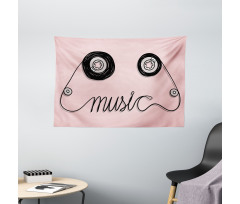 Music Cassette Tape Art Wide Tapestry