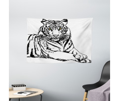 Sketch of Tiger African Wide Tapestry